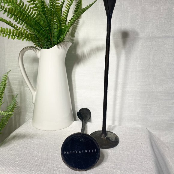Pottery Barn Accents Pottery Barn Black Cast Iron Brutalist Petaluma Candlestick Holders Set